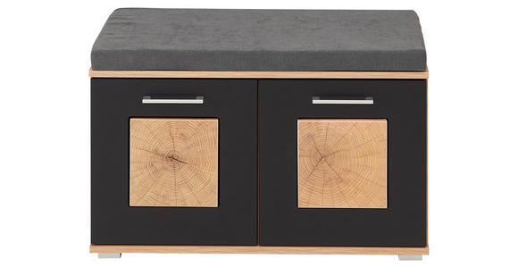 GARDEROBENBANK in 84/53/38 cm - Chromfarben/Schwarz, Basics, Holzwerkstoff/Textil (84/53/38cm) - Xora