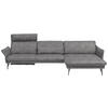 ECKSOFA in Lederlook Hellgrau  - Anthrazit/Hellgrau, Design, Textil/Metall (330/174cm) - Himolla
