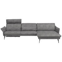 ECKSOFA Hellgrau Lederlook  - Anthrazit/Hellgrau, Design, Textil/Metall (330/174cm) - Himolla