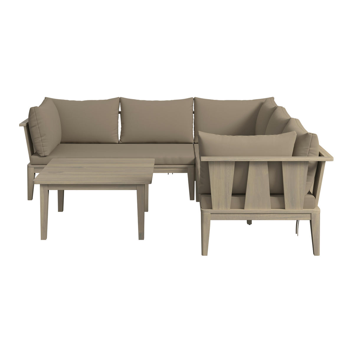 LOUNGEGARNITUR Akazie massiv  - Akaziefarben, Natur, Holz/Kunststoff (80/40/80cm) - Ambia Garden