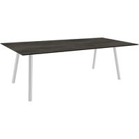 GARTENTISCH Kunststoff Grau rechteckig  - Silberfarben/Grau, MODERN, Kunststoff/Metall (220/100/75cm) - Stern