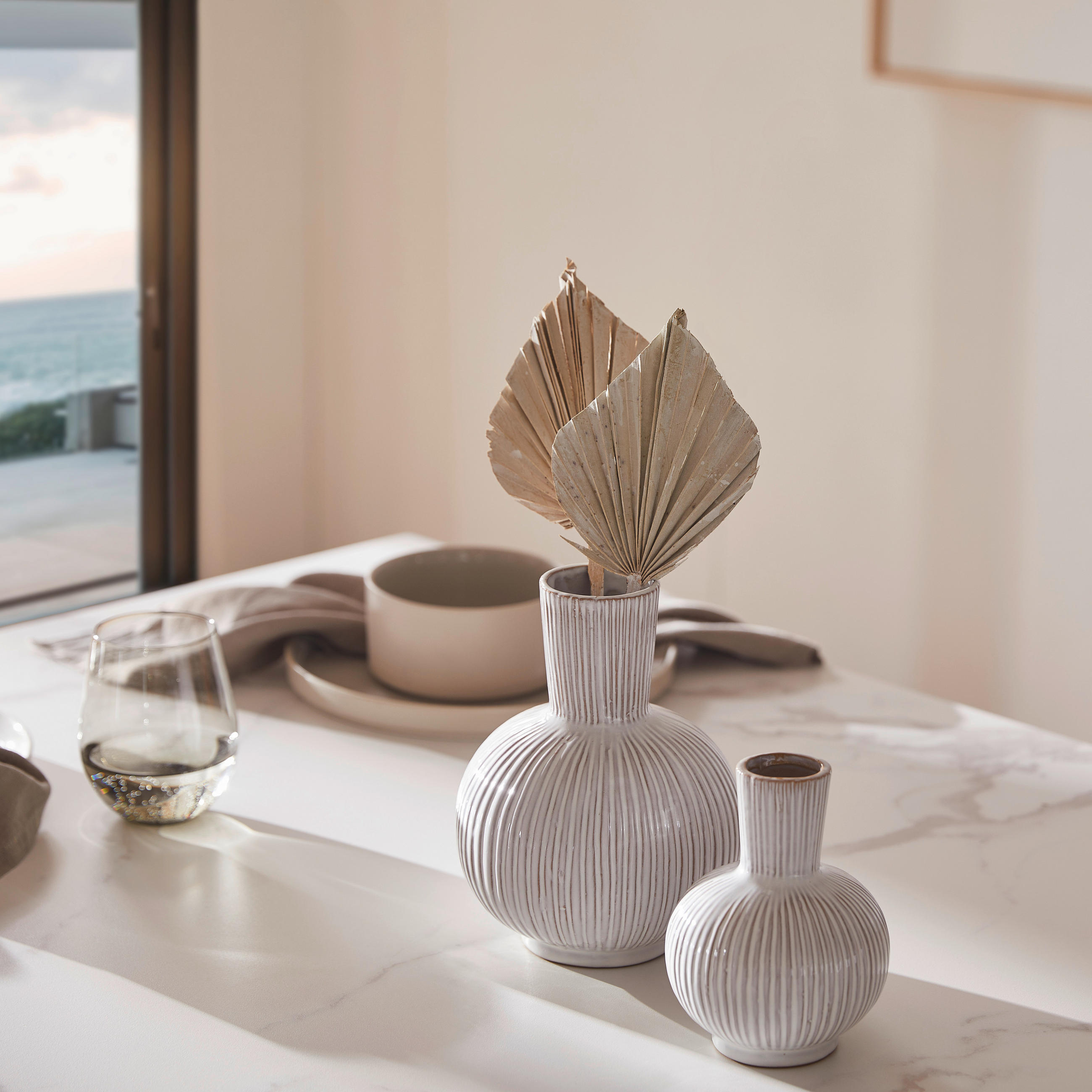 VASE 21 cm - Weiß, Basics, Keramik (16/21/16cm)
