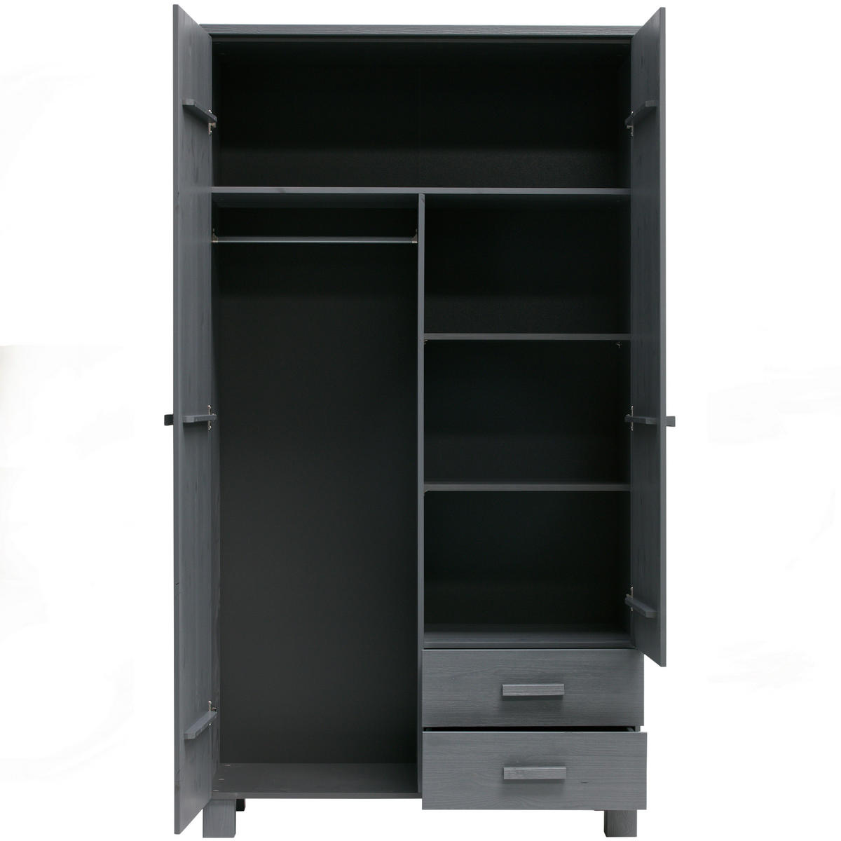 GARDEROBENSCHRANK Dennis  in 111/202/55 cm  - Grau, Design, Holz (111/202/55cm) - Livetastic