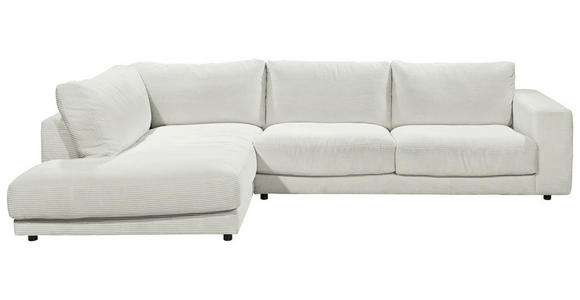 ECKSOFA  in Cord Hellgrau  224/325 cm  - Hellgrau/Schwarz, Design, Kunststoff/Textil (224/325cm) - Hom`in