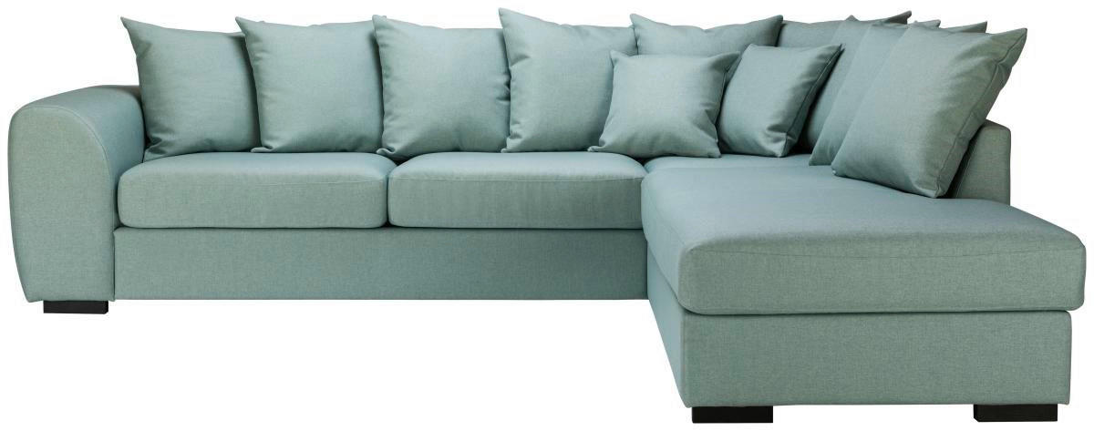 SOFFA i textil, trä blå  - blå/svart, Klassisk, trä/textil (241/299cm) - Carryhome