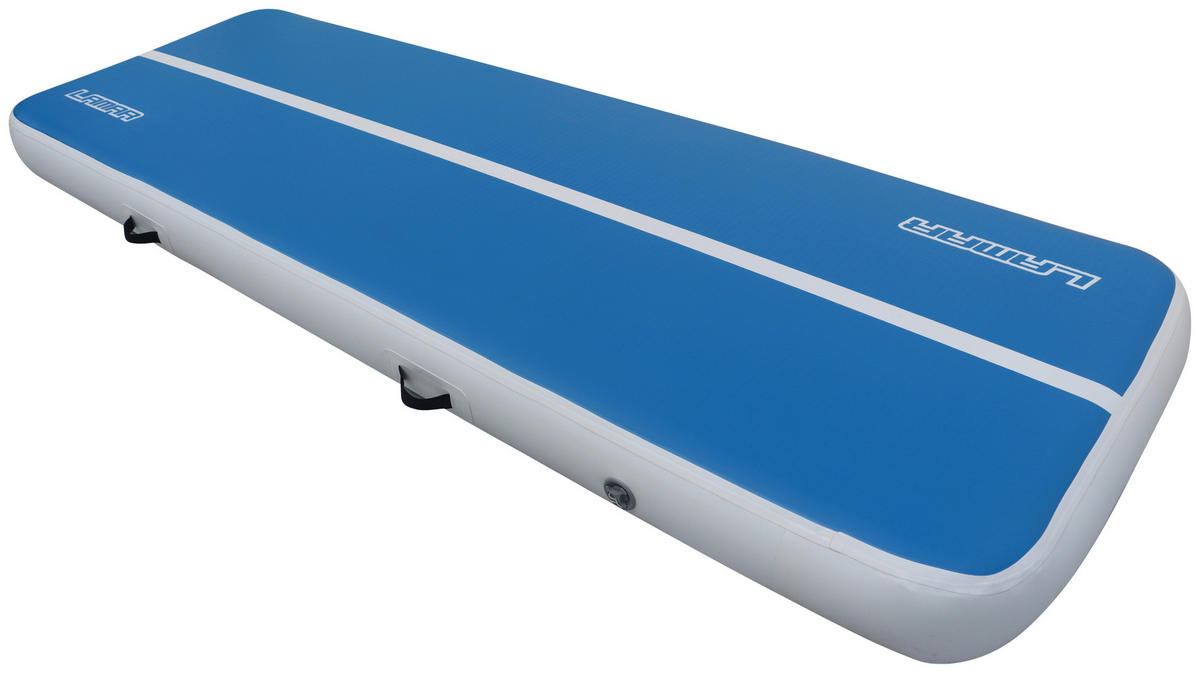 GYMNASTIKMATTE, aufblasbar 300/100/20 cm  - Blau/Weiß, Basics, Kunststoff (300/100/20cm)