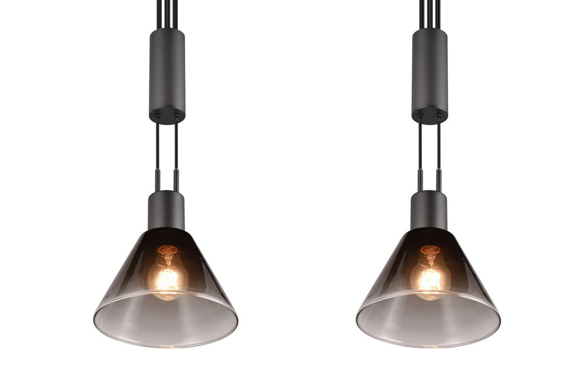 HÄNGELEUCHTE 95/19/160 cm    - Weiss/Nickelfarben, Konventionell, Glas/Metall (95/19/160cm) - Trio Leuchten