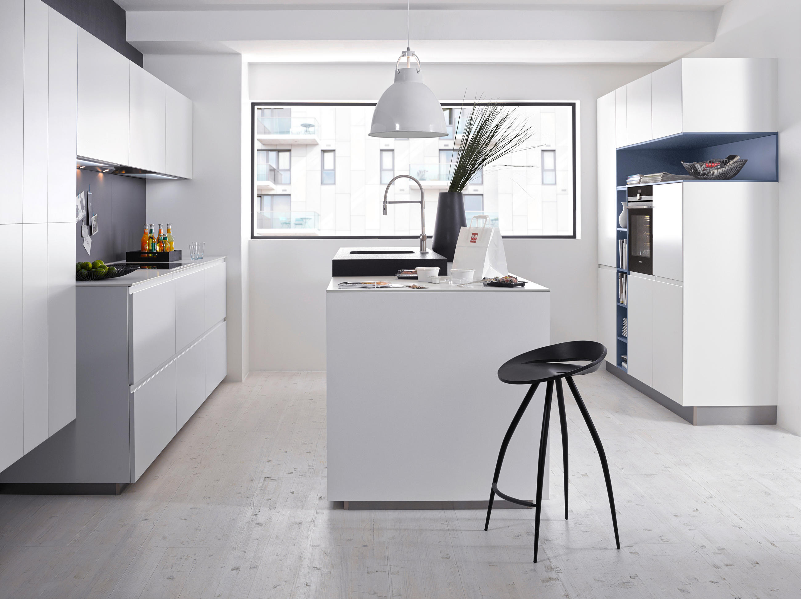 EINBAUKÜCHE SIGMA LACK  - Blau/Anthrazit, Design, Holzwerkstoff - Nolte Küchen