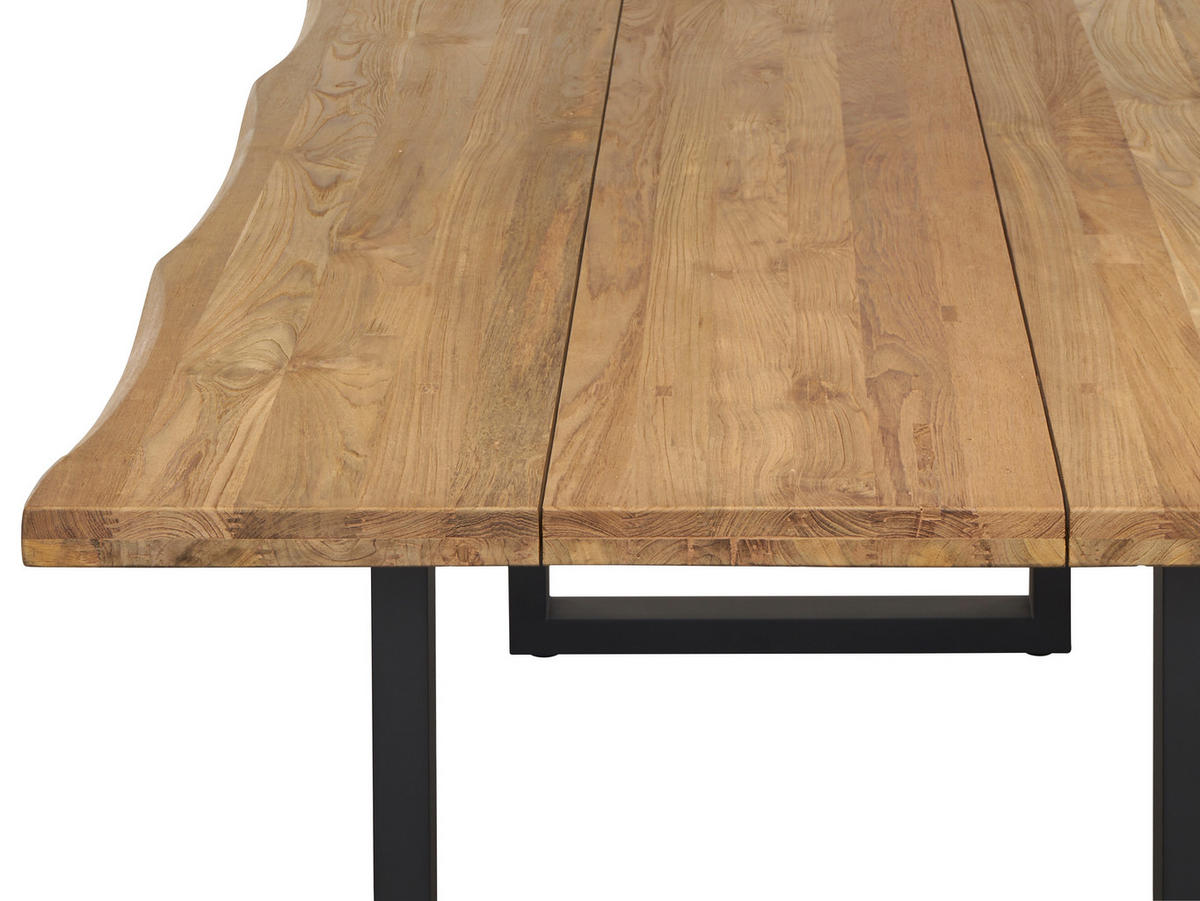 GARTENTISCH 220/100/76 cm Holz, Metall rechteckig  - Anthrazit/Teakfarben, Design, Holz/Metall (220/100/76cm) - Amatio