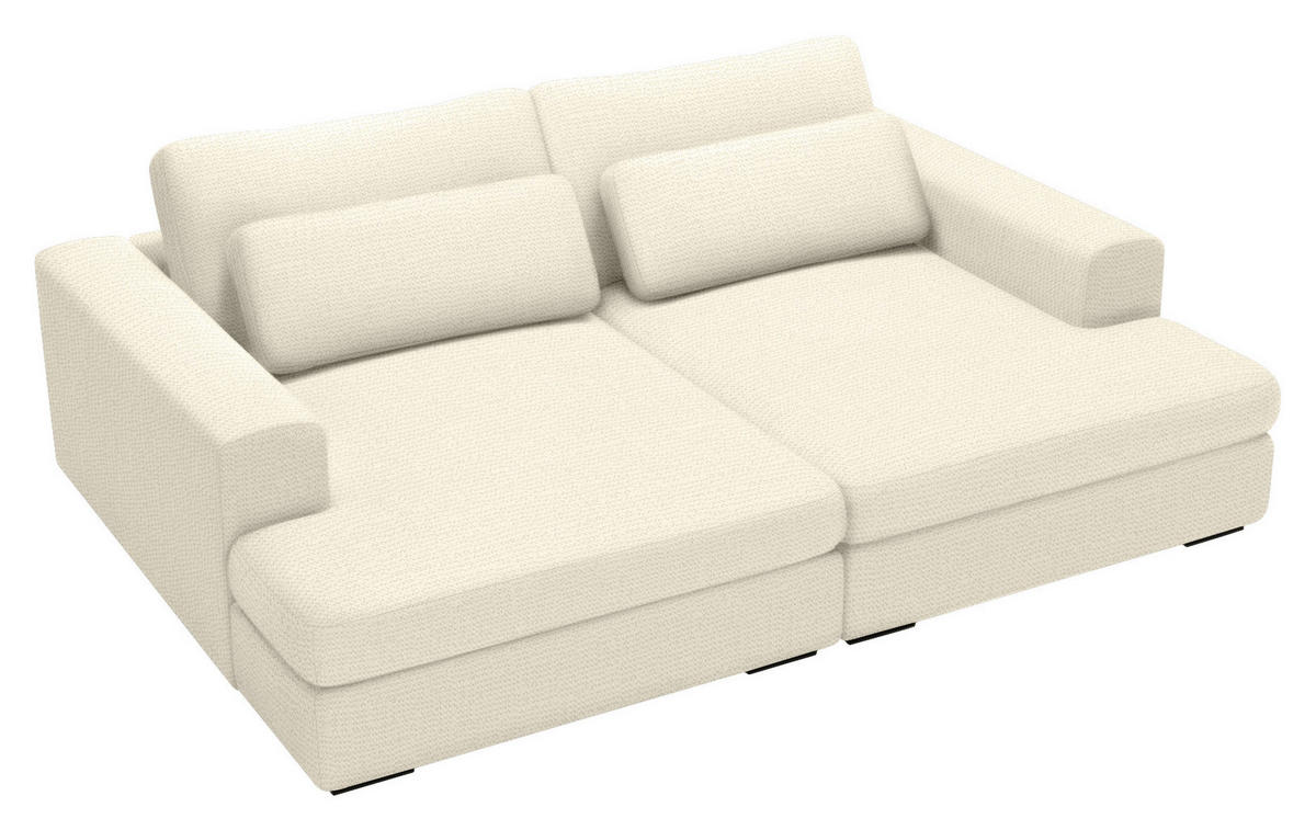 BIGSOFA in Chenille Beige  - Beige/Schwarz, Design, Textil (223/80/158cm) - Lomoco