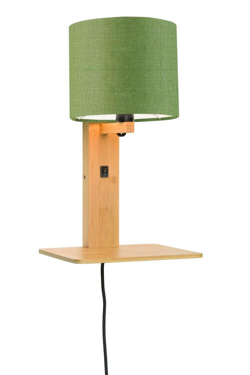 WANDLEUCHTE GOOD&MOJO  19/24/36 cm  - Naturfarben/Grün, Trend, Holz/Textil (19/24/36cm) - Good & Mojo