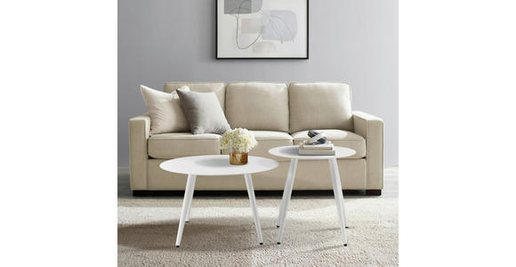 COUCHTISCHSET 45-60/45-60/38-45,5 cm rund Weiß - Weiß, Design, Metall (45-60/45-60/38-45,5cm) - Carryhome