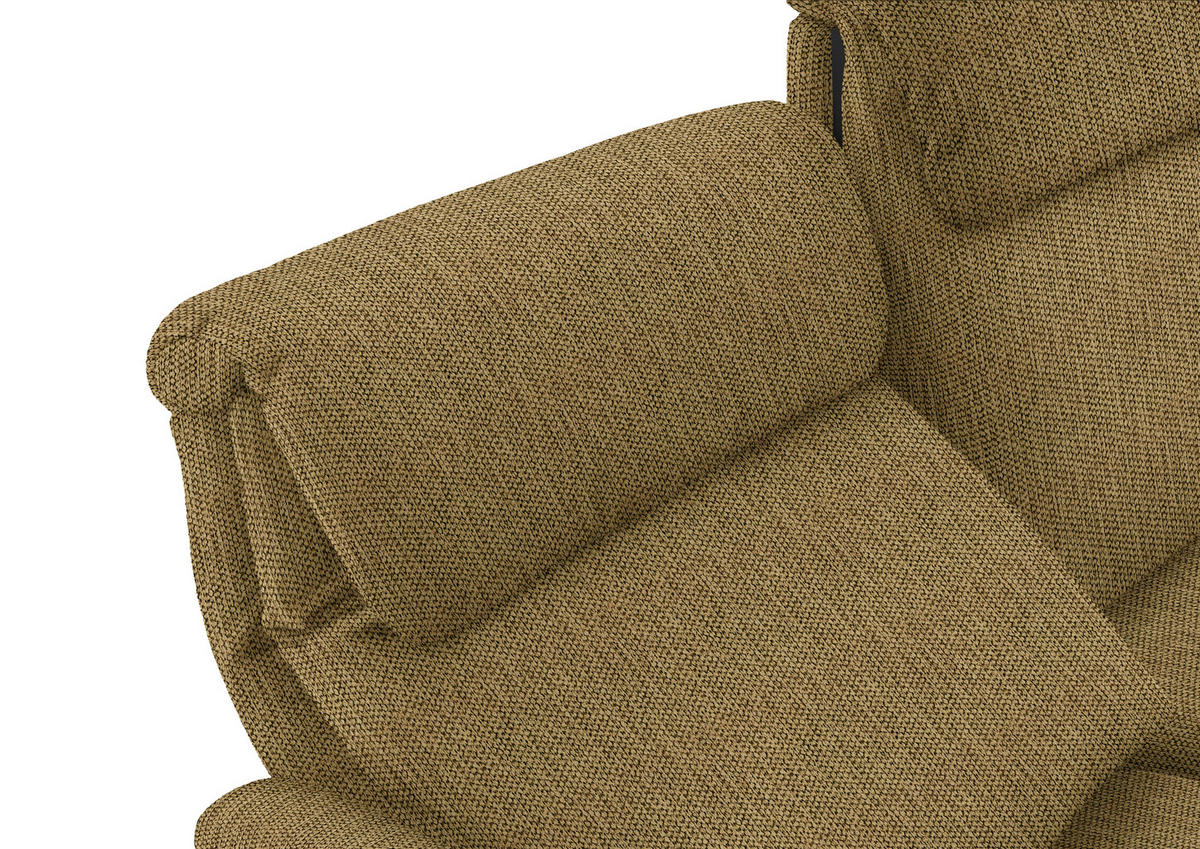 TRAPEZSOFA in Flachgewebe Messingfarben  - Messingfarben/Schwarz, Konventionell, Textil/Metall (219/107/97cm) - Pure Home Comfort