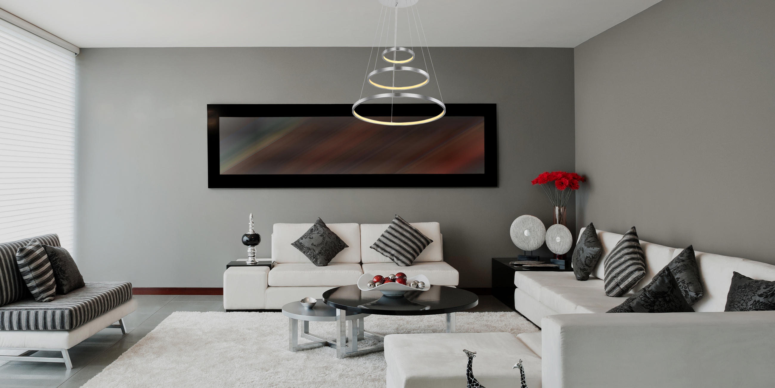 HÄNGELEUCHTE 51/120 cm   - Opal/Nickelfarben, Basics, Kunststoff/Metall (51/120cm) - Globo