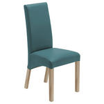 STUHL  in Lederlook Textil  - Petrol/Sonoma Eiche, KONVENTIONELL, Holz/Textil (47/102/57cm) - Carryhome