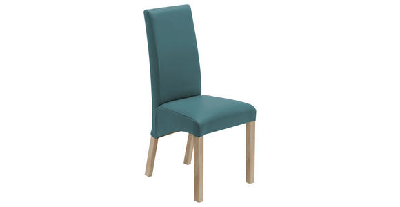 STUHL in Lederlook Textil - Petrol/Sonoma Eiche, KONVENTIONELL, Holz/Textil (47/102/57cm) - Carryhome