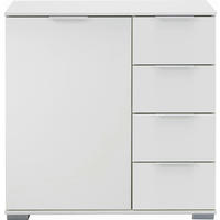 KOMMODE 81/83/41 cm Weiss  - Weiss/Alufarben, Design, Holzwerkstoff/Kunststoff (81/83/41cm) - Livetastic