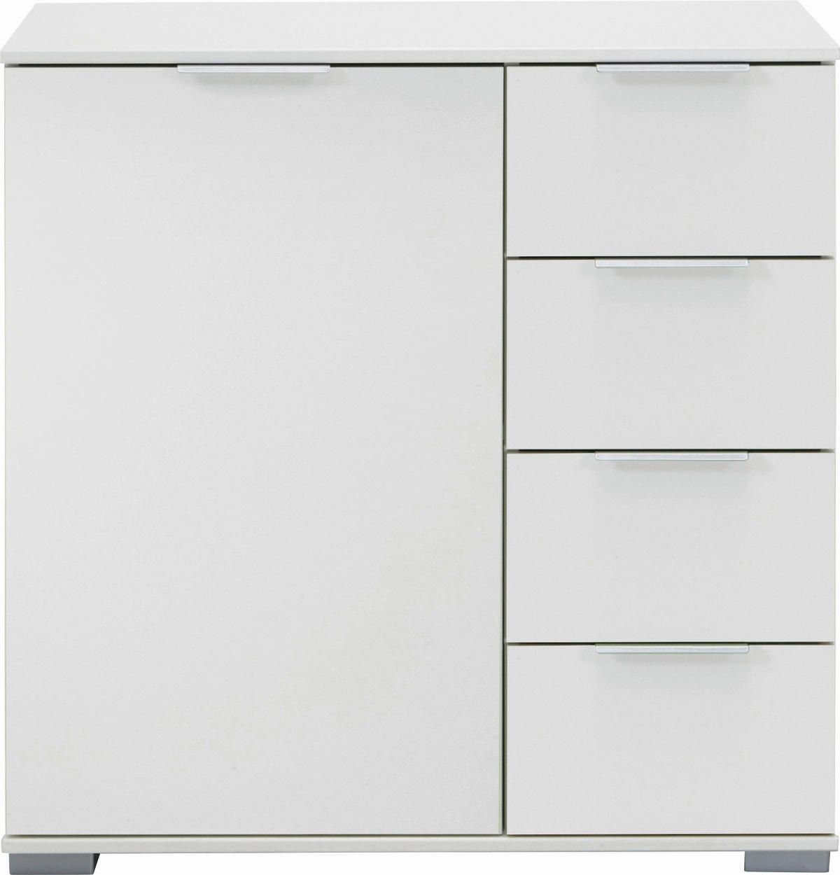 KOMMODE 81/83/41 cm Weiss  - Weiss/Alufarben, Design, Holzwerkstoff/Kunststoff (81/83/41cm) - Livetastic