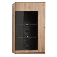 HÄNGEVITRINE in Graphitfarben, Eichefarben   - Eichefarben/Silberfarben, KONVENTIONELL, Glas/Holzwerkstoff (70/120/38cm) - Xora