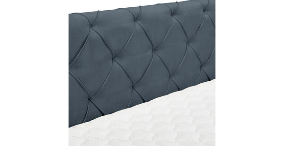 BOXSPRINGBETT 180/200 cm,  in Dunkelgrau, Matratze, Topper, H3 = fest  - Dunkelgrau/Schwarz, Design, Textil/Metall (180/200cm) - Esposa