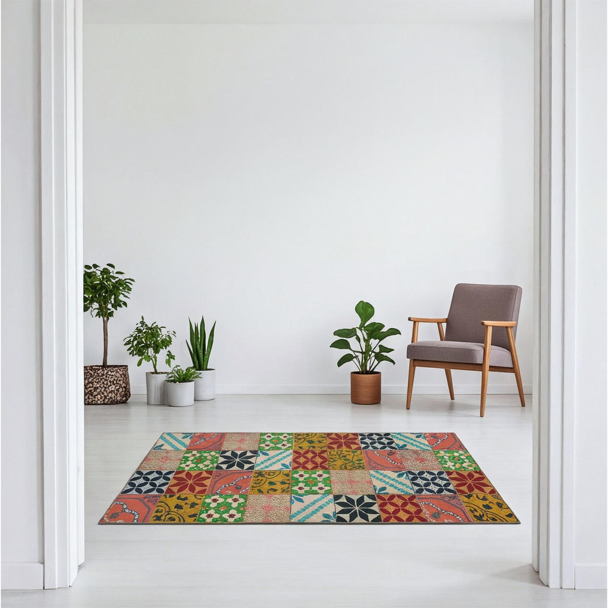 KÜCHENLÄUFER 60/150 cm Essenza Carreaux ciment Multicolor  - Multicolor, Design, Kunststoff/Textil (60/150cm) - Esposa