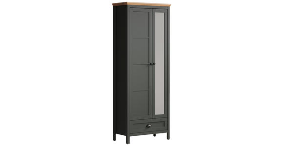 GARDEROBENSCHRANK 77/198/39 cm - Eichefarben/Schwarz, ROMANTIK / LANDHAUS, Holzwerkstoff/Kunststoff (77/198/39cm) - Landscape