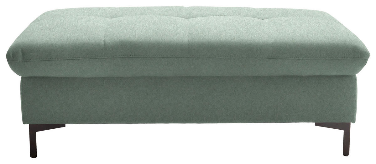 HOCKER in Textil Mintgrün  - Schwarz/Mintgrün, Design, Textil (124/46/68cm) - Xora