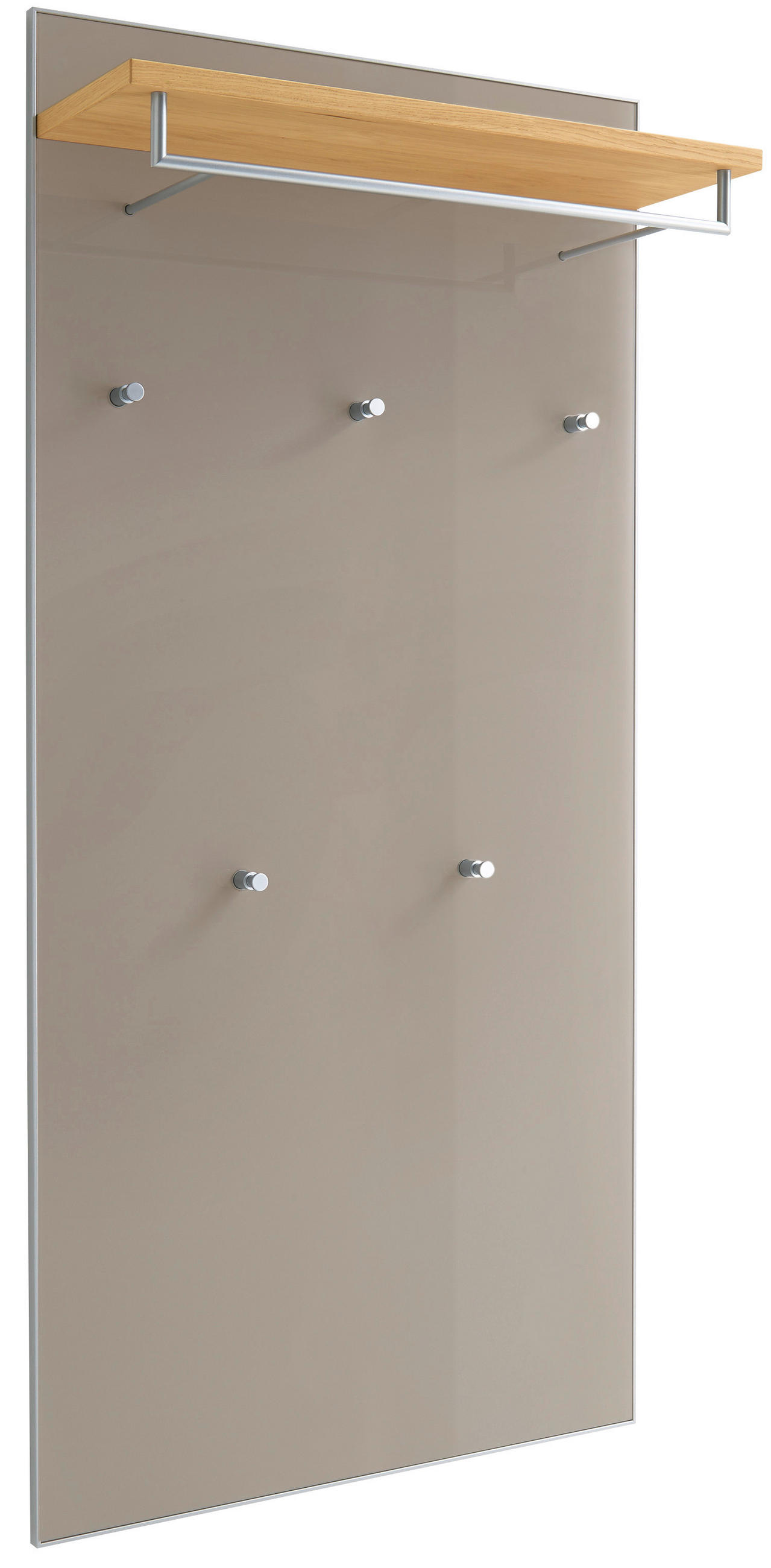 GARDEROBENPANEEL Eiche furniert Taupe, Eiche Bianco  - Taupe/Eiche Bianco, Design, Glas/Holz (80/170/27cm)