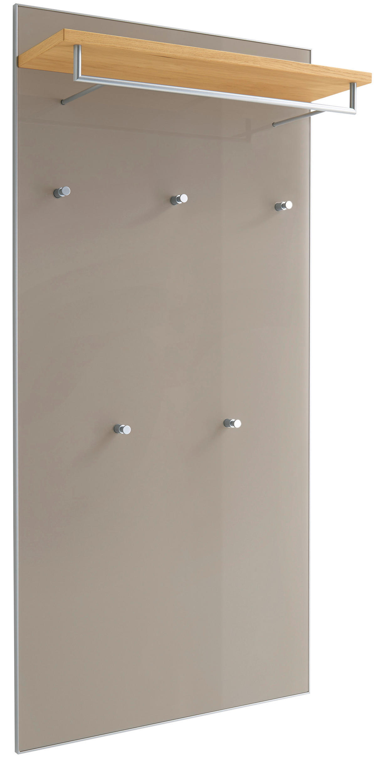 GARDEROBENPANEEL  in 80/170/27 cm  - Taupe/Eiche Bianco, Design, Glas/Holz (80/170/27cm)