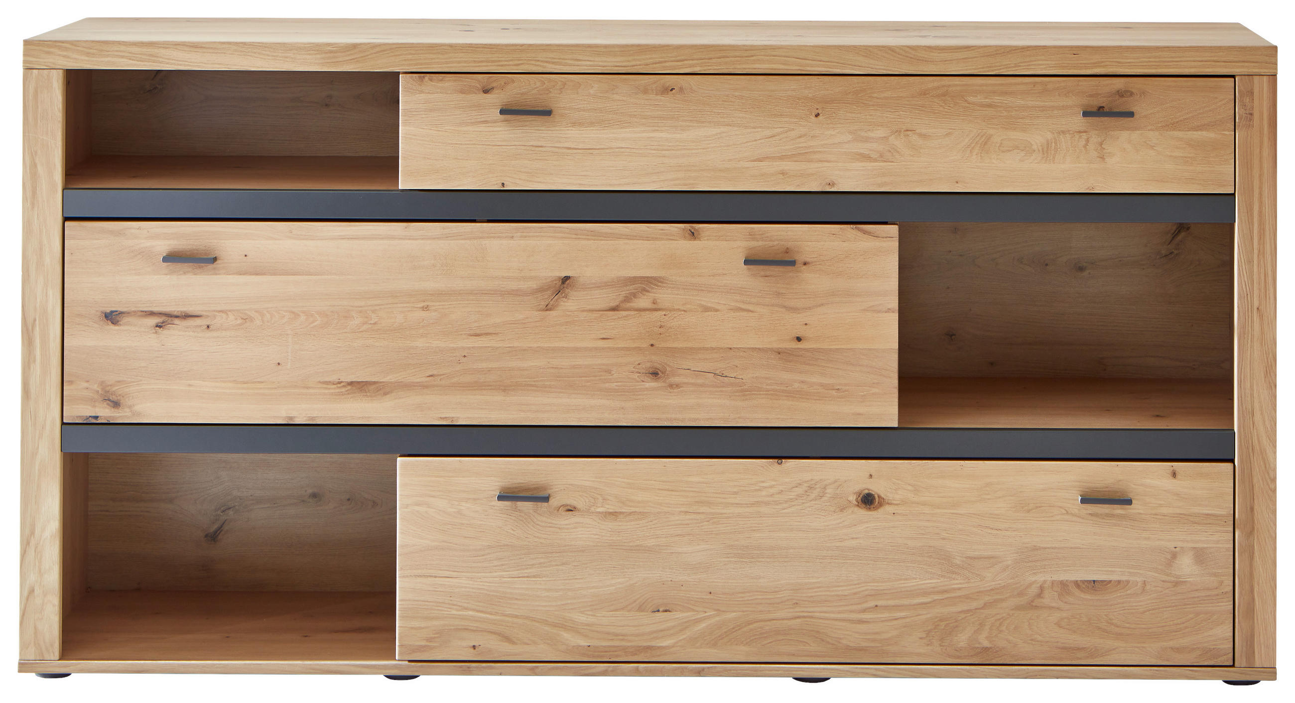 SIDEBOARD  180,2/91,7/43,6 cm 3 Schublade(n)  - Eichefarben/Grau, Design, Holz/Kunststoff (180,2/91,7/43,6cm) - Modante