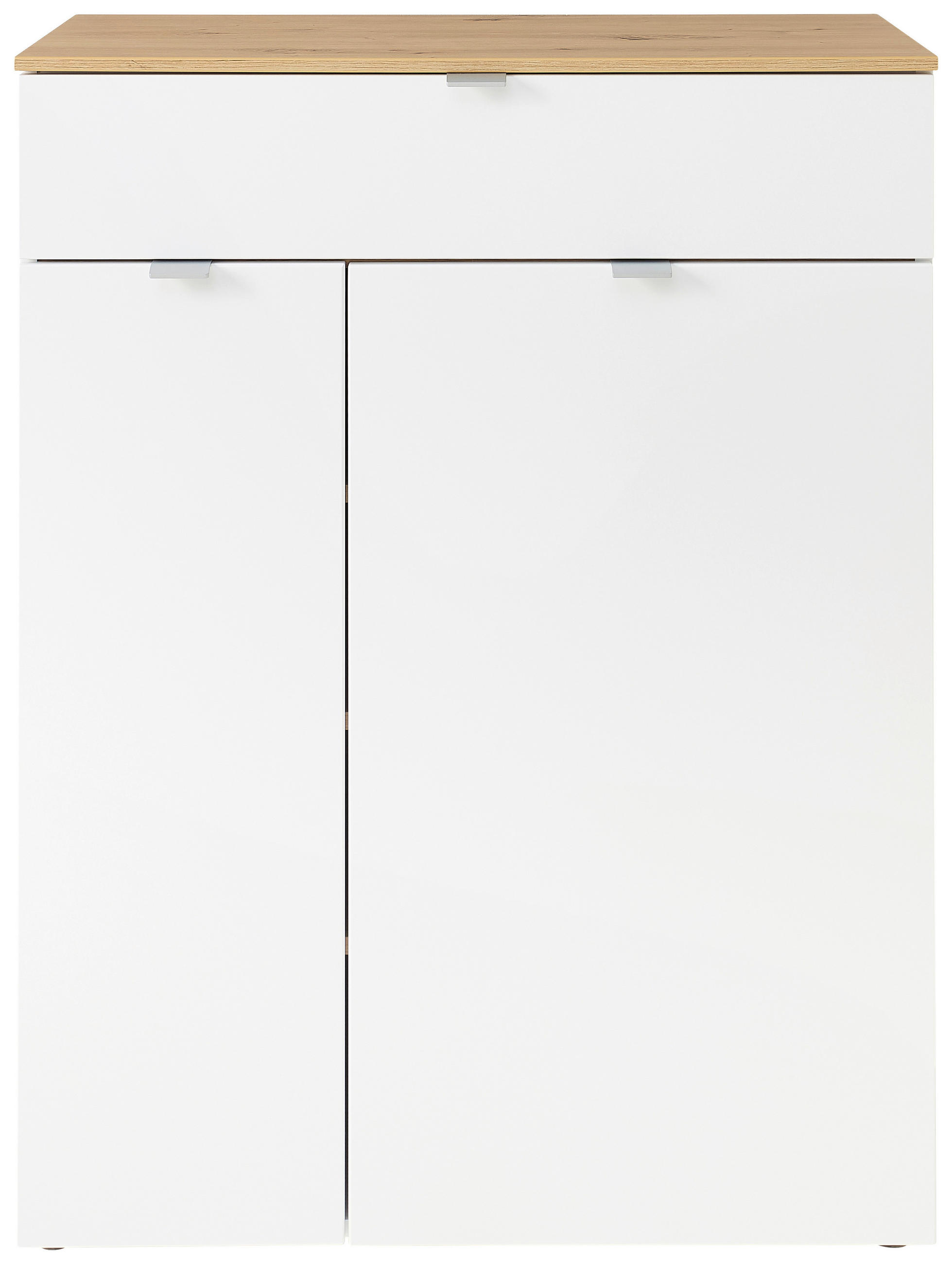 SCHUHSCHRANK Weiß, Eiche Artisan  - Silberfarben/Schwarz, Design, Holzwerkstoff/Kunststoff (78/103/38cm)