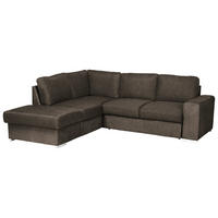 ECKSOFA  in Mikrofaser Dunkelbraun  213/248 cm  - Chromfarben/Dunkelbraun, KONVENTIONELL, Textil/Metall (213/248cm) - MID.YOU
