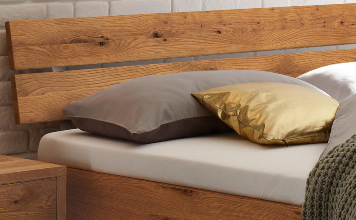BETT 100/200 cm  in Wildeiche  - Wildeiche/Eichefarben, Design, Holz (100/200cm) - Hasena