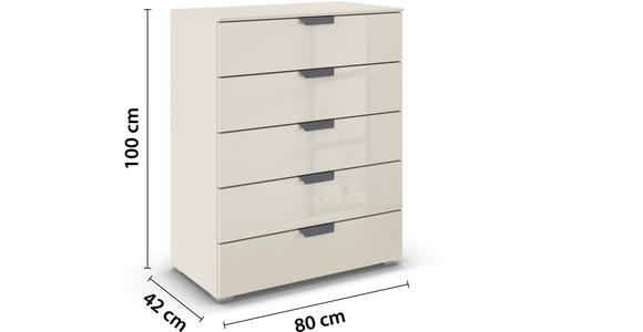 KOMMODE  in 80/100/43 cm  - Champagner/Dunkelgrau, Design, Glas/Holzwerkstoff (80/100/43cm) - Carryhome