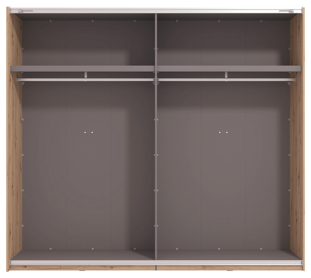 SKRIŇA S POS. DVER. – HOR.VED, dub artisan, 245/217,5/61 cm - čierna/dub artisan, Basics, kov/kompozitné drevo (245/217,5/61cm) - Xora