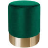 HOCKER Samt Grün, Goldfarben  - Goldfarben/Grün, Trend, Textil/Metall (35/42/35cm) - Xora