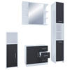 BADEZIMMER 4-teilig 140 cm  - Weiss/Schwarz, Modern, Holzwerkstoff (140cm) - MID.YOU