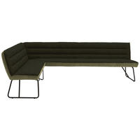 ECKBANK in Metall, Textil Grün, Schwarz  - Schwarz/Grün, Design, Textil/Metall (174/274cm) - Dieter Knoll