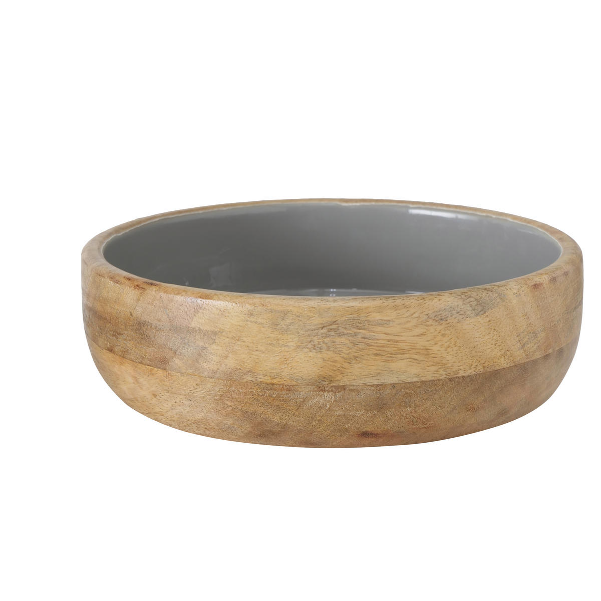 SCHALE   - Naturfarben/Weiß, Basics, Holz (24,5/7,5cm) - Ambia Home