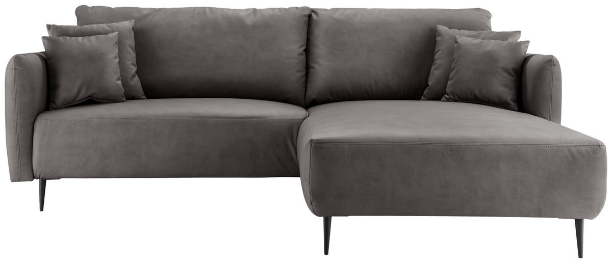 ROHOVÁ SEDAČKA, textil, antracitová - černá/antracitová, Design, kov/textil (178/264-302cm) - Livetastic