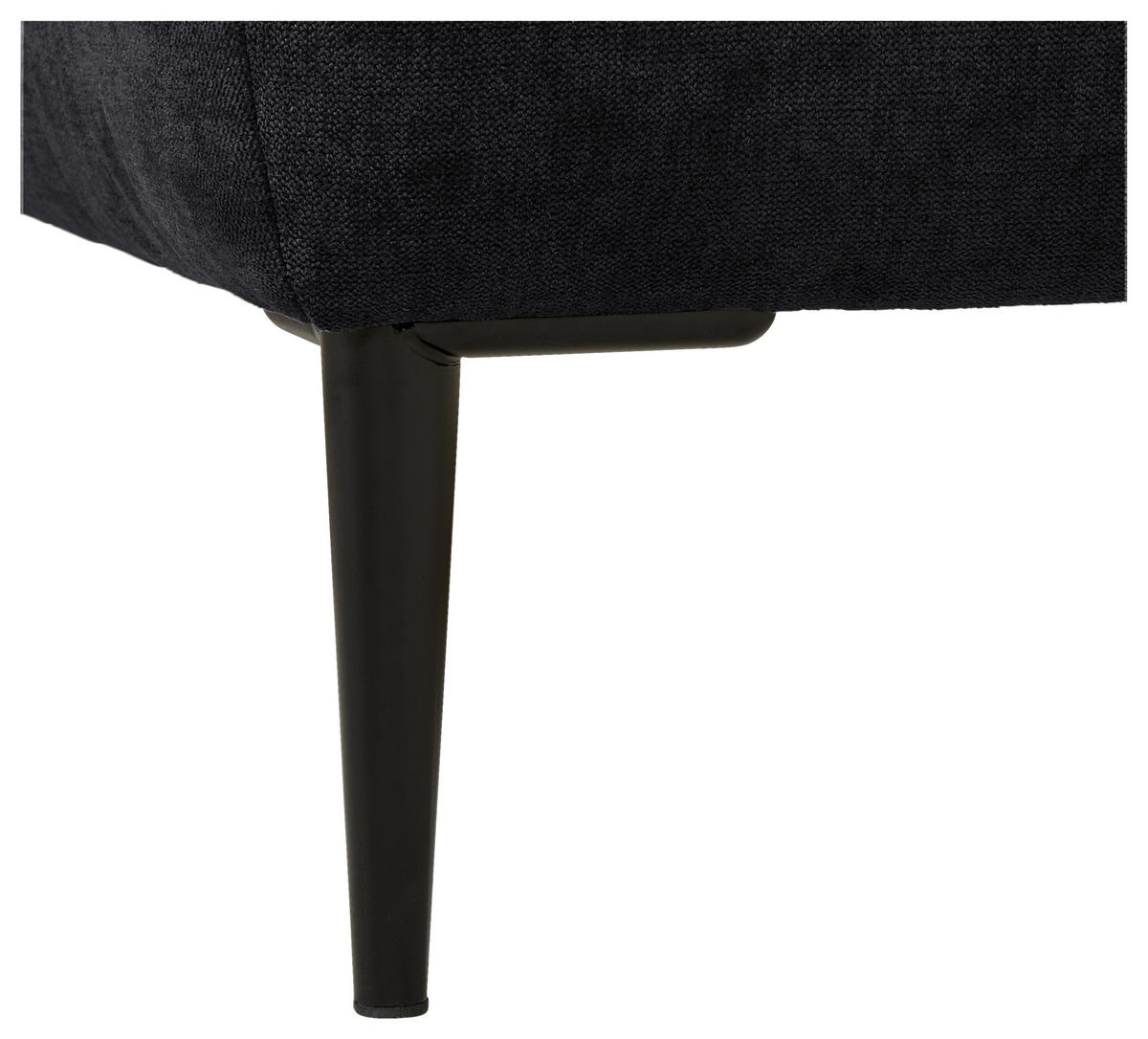 ECKSOFA in Velours Schwarz  - Schwarz, Konventionell, Textil/Metall (226/155cm) - Carryhome