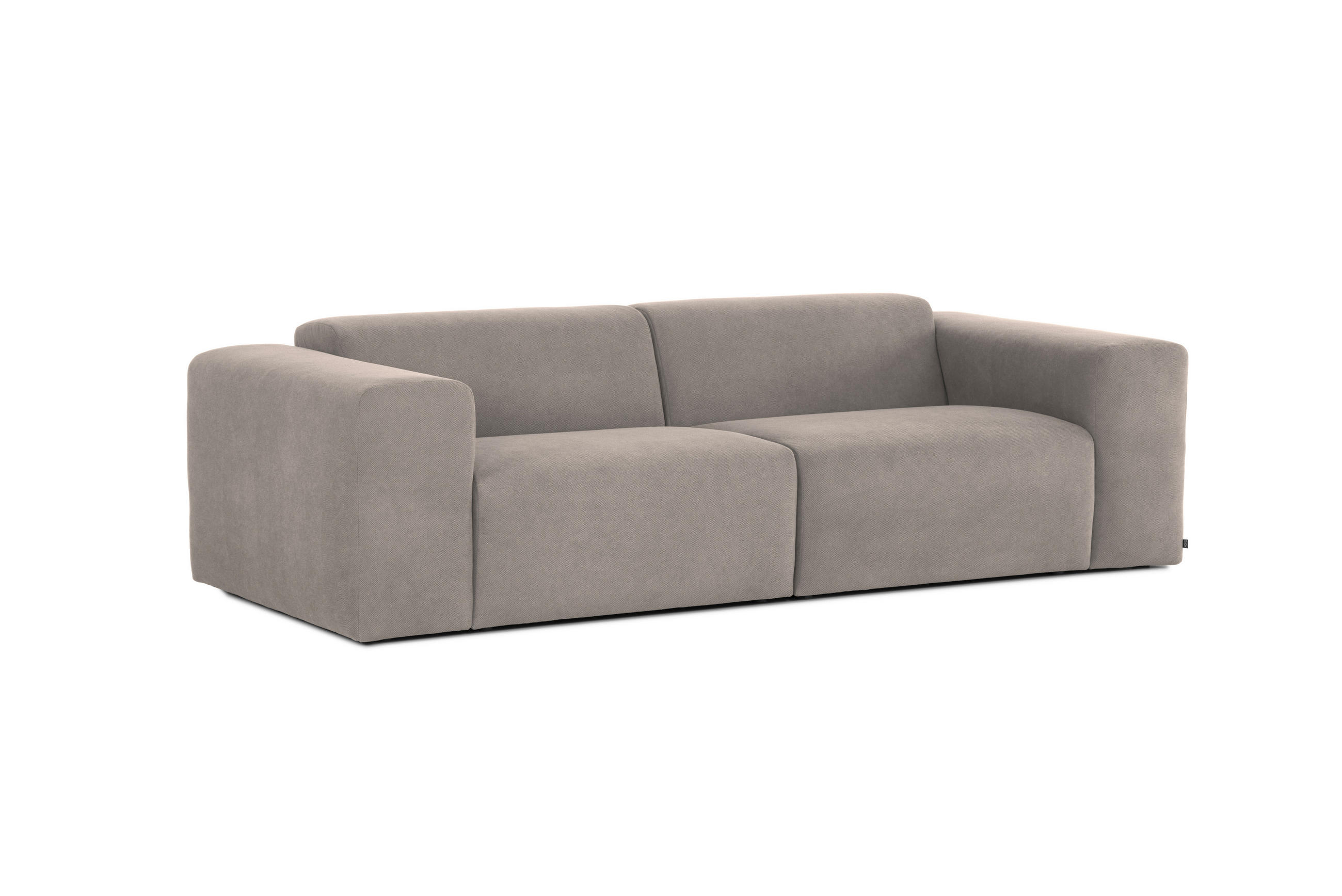 3-SITZER-SOFA Struktur Grau  - Schwarz/Grau, Design, Kunststoff/Textil (266/76/116cm) - MID.YOU