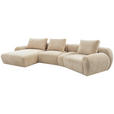ECKSOFA Beige Chenille Rückenkissen, Rücken echt  - Beige/Schwarz, KONVENTIONELL, Kunststoff/Textil (176/362cm) - Carryhome