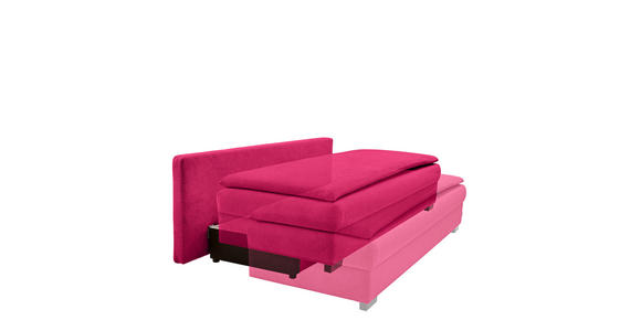 SCHLAFSOFA in Samt Rot  - Rot/Schwarz, KONVENTIONELL, Kunststoff/Textil (207ml) - Venda