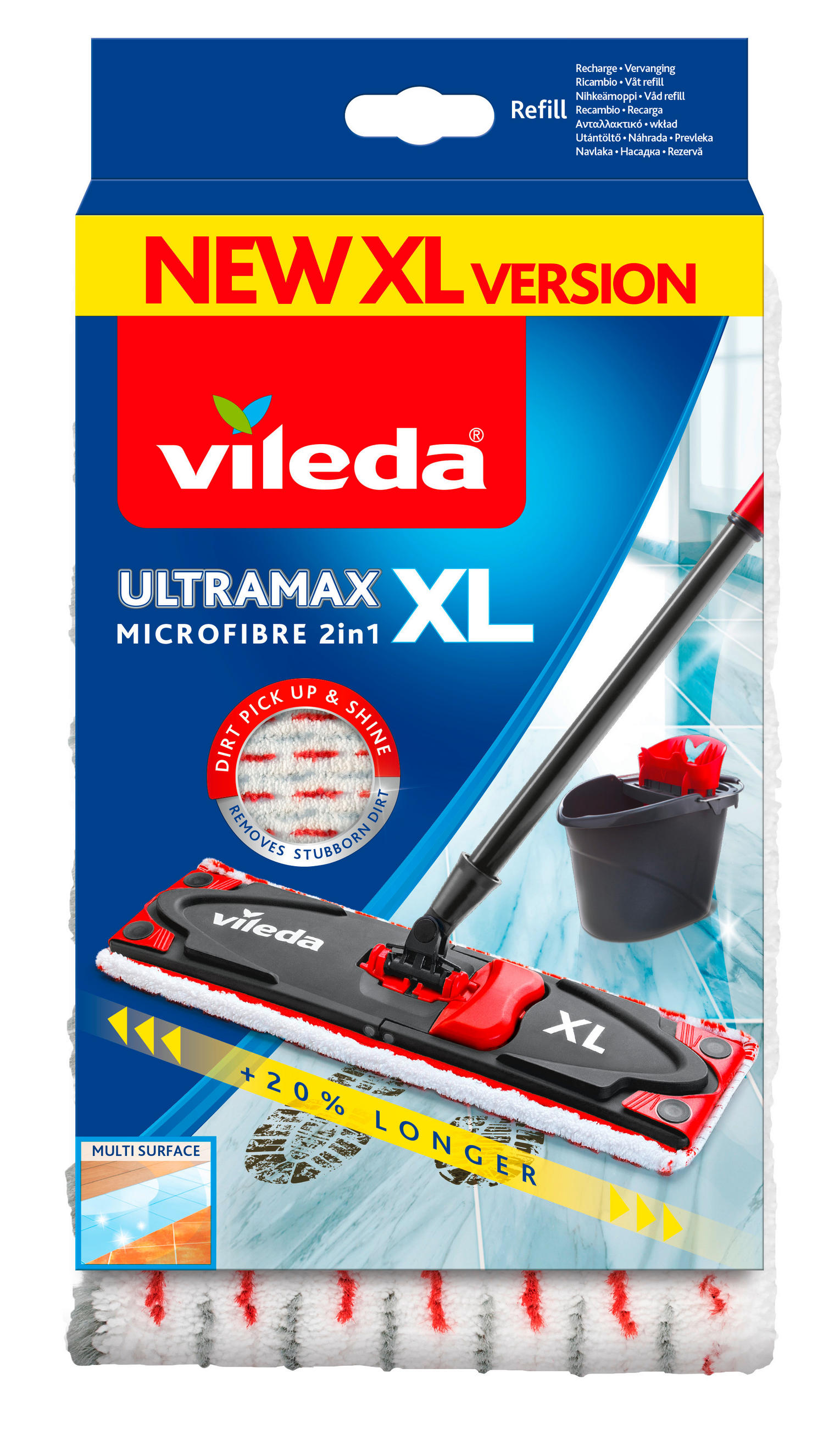POTAH NA MOP - bílá, Basics, textil (14,5/31/2,8cm) - Vileda