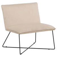 FÅTÖLJ i metall, plast, textil svart, vit  - vit/beige, Design, metall/textil (61,5/82,5/72cm) - Livetastic