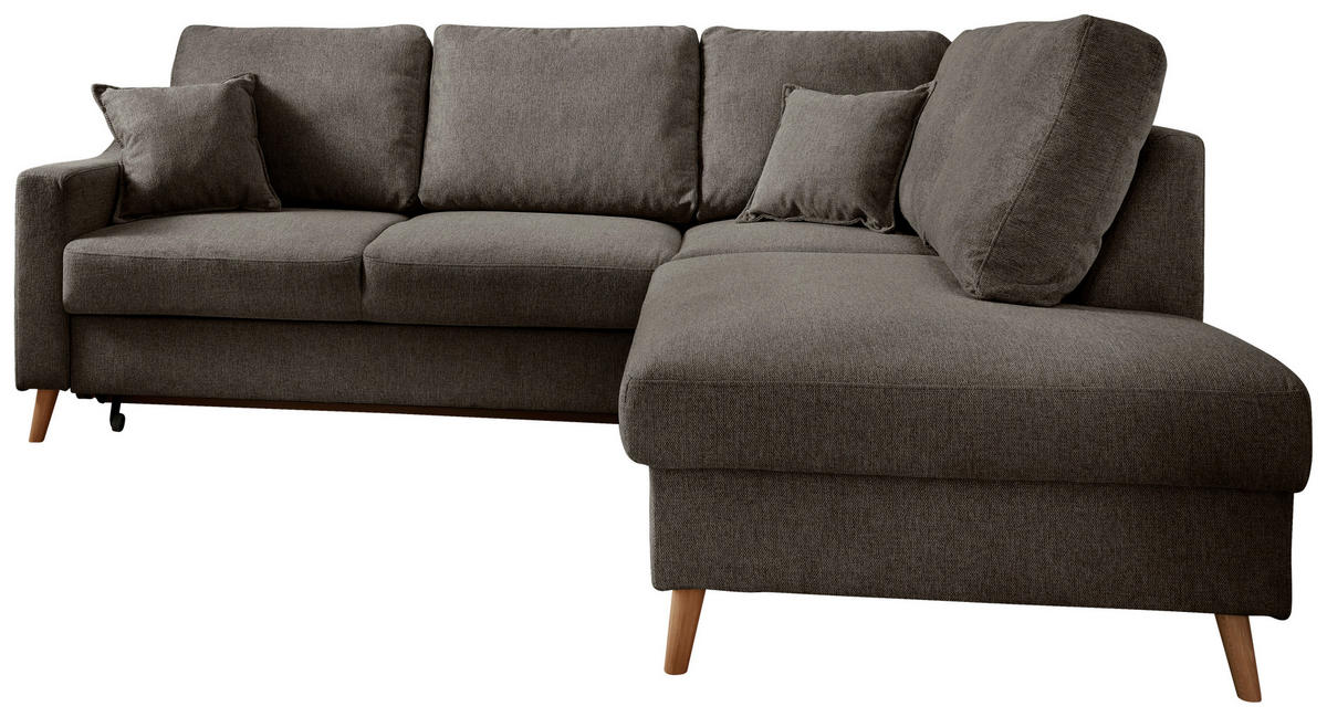 ECKSOFA in Struktur Braun  - Naturfarben/Braun, Konventionell, Holz/Textil (230/200cm) - P & B