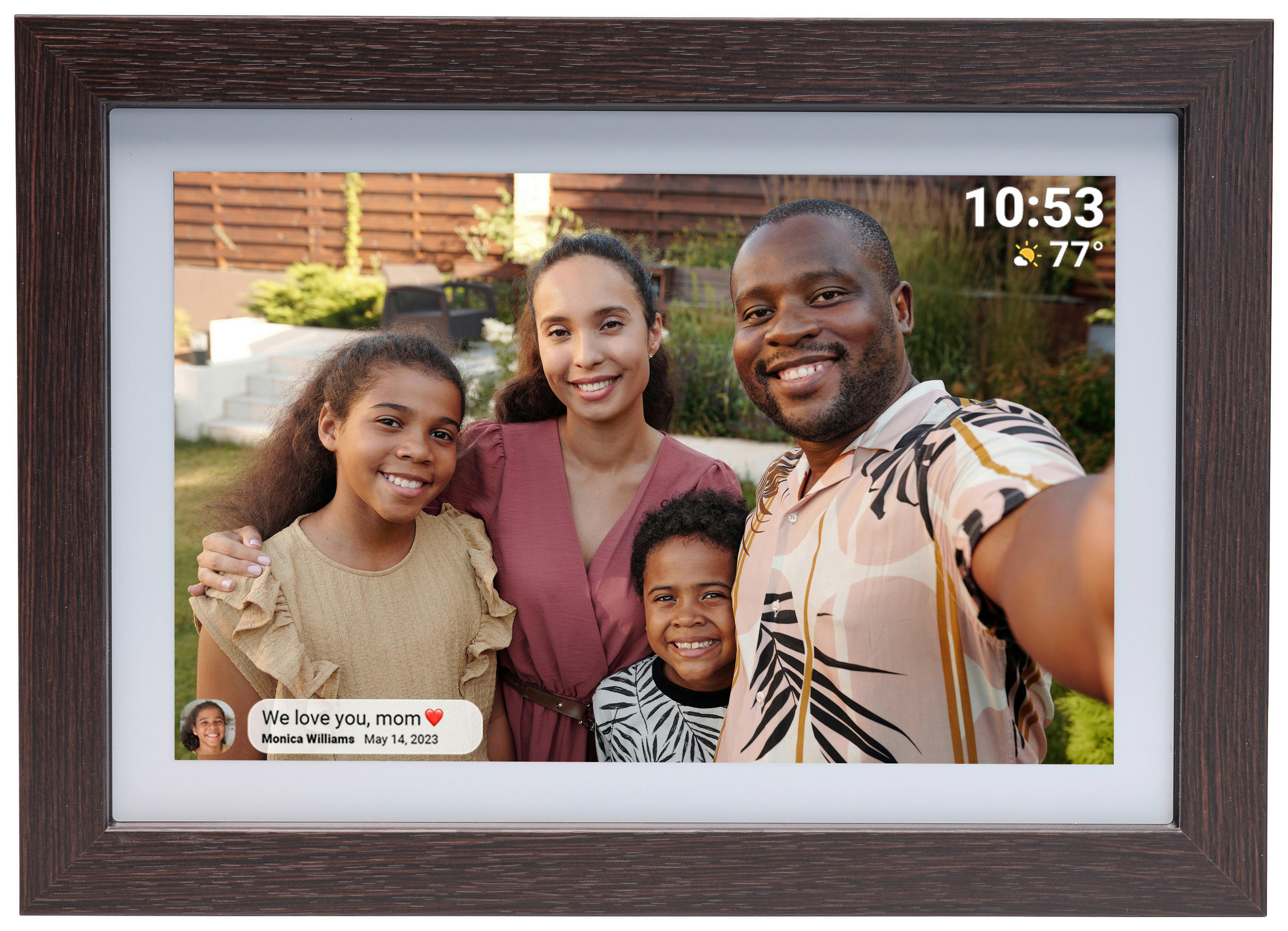 DIGITALER BILDERRAHMEN - Dunkelbraun, Design, Holz (28,9/20,8/2,5cm) - DENVER