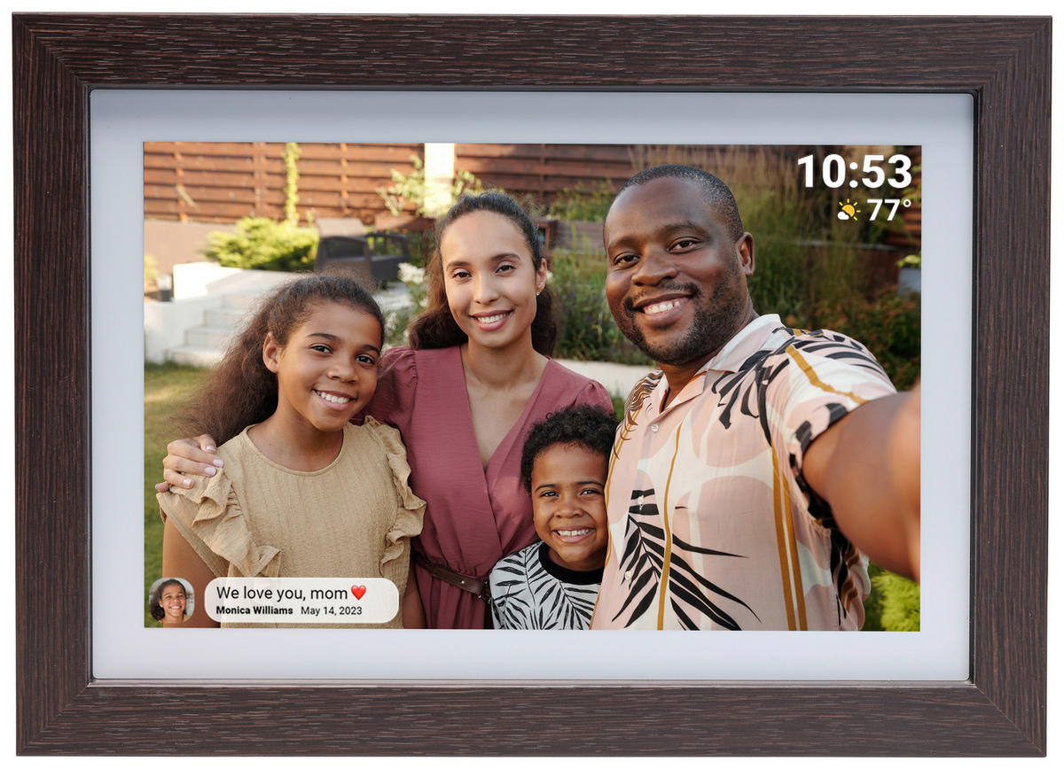 DIGITALER BILDERRAHMEN - Dunkelbraun, Design, Holz (28,9/20,8/2,5cm) - DENVER