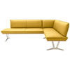 ECKBANK 257/162 cm  in Gelb  - Edelstahlfarben/Gelb, Design, Leder/Holz (257/162cm) - Ambiente